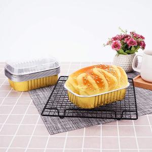 China Aluminum Foil Food Container Rectangular Aluminum Bread Baking Foil Pan on sale