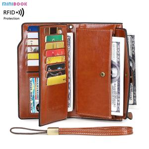 China Large Capacity Rfid Women Wallet with Phone Pocket and Card Holder in Pu Leather factory