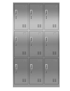 China Stable Performance 9 Door Steel medicine display cabinet , Home Clothing Metal Storage Locker factory