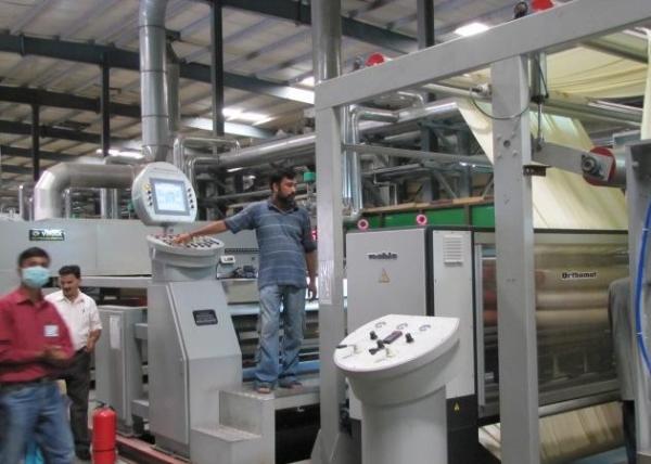 Thermal Oil Heated Fabric Finishing Machine , Automatic Door Textile Finishing