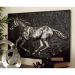 SGS Certified Muscular Black Stallion Wall Art Cast Iron Elegant