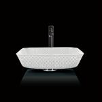 12mm Countertop Vanity Sinks Crystal Square Vessel Bathroom Scratch Resistant