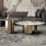 Modern Stainless Steel Living Room Combination Round Coffee Table