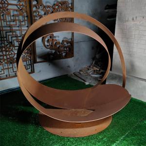 China Thick 4mm Corten Steel Sculpture 47.2 Inch Garden Metal Sculpture factory