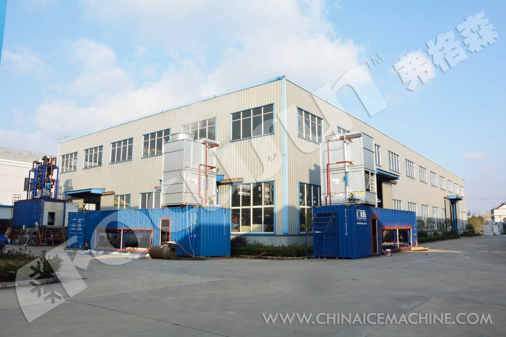 Stainless Steel 304 Direct Cooling System 40HQ Containerized Block Ice Making Machine