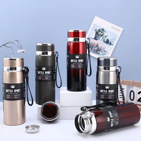 Insulated Cup With 316 Thickened Stainless Steel Inner Liner, Vacuum Double-layer Portable Lifting Strap Car And Outdoor Sports Water Bottle
