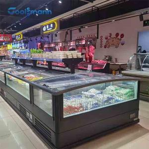 China R290 Island Glass Lid Freezer Deep Sliding Door Chest Refrigerant Supermarket factory