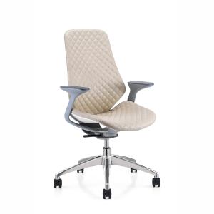 China Adjustable Height Swivel Leather Office Chair for 2024 Design Conference Meeting Room factory