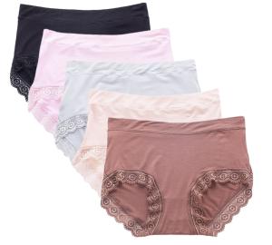 China Large Size Womens Underwears Sexy High Waist Cotton Panties Elastic Lace Pure Breathable Briefs factory