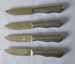 China Jumbo Steak Knife Set In Black Gift Color Box knife for steak Morror Finishing factory