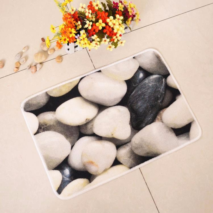 3d white painted stone pattern entrance mat