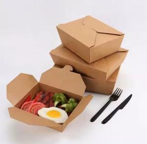 China Bioegradable Kraft Paper Food Container Lunch Meal Box Kraft Paper Box factory