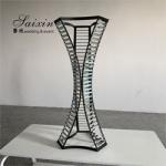 Crystal Gold Flower Vase Metal Stand For Living Room Wedding Table Decoration