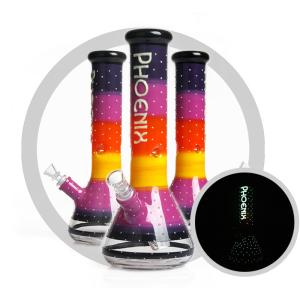 China 13 Inches Colorful Glass Beaker Bubbler Bong 7mm Thickness Hand Blown Bongs factory