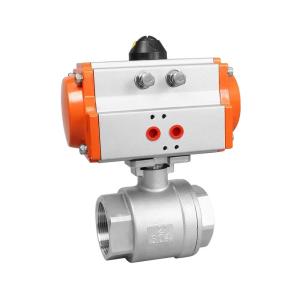 SS304/316 Material 2PC Ball Valve with Pneumatic Actuator and Thread Connection