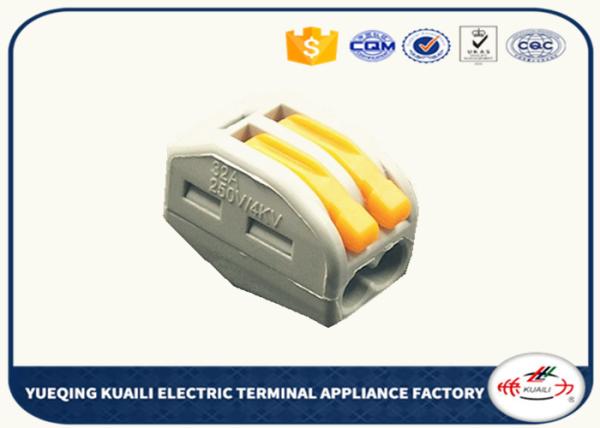 China Gray Orange 2 Pins Electrical Quick Connect Terminals Connector KLI-412 Wago Connector factory