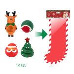 Christmas Interactive Pet Toy Gift Box Cartoon Plush Bone Flying Disc Santa