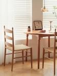 Burlywood W44*D48.5*H90CM Unique Vintage Design Solid Wood Dining Chair with