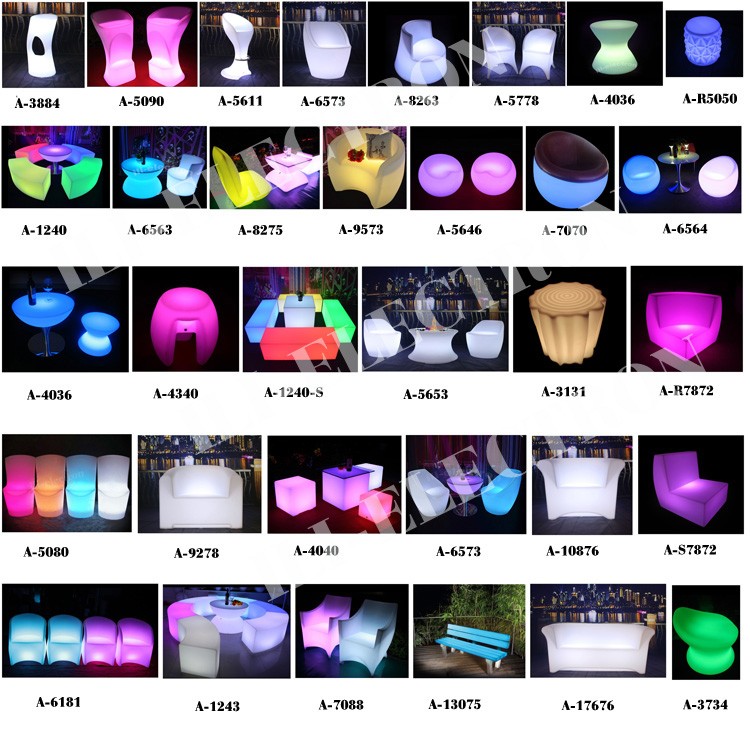 Plastic LED Glow Furniture , Glowing Bar Table For Event Party Lounge