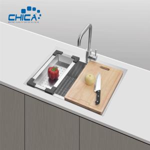 China Handmade House Kitchen Sinks Single Bowl SUS304 Stainless Steel Kitchen Sinks With Faucet factory