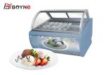 R134a Cake Display Case Milk Tea Shop Ice Cream Display Freezer