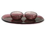 Oval Solid Purple Glass Charger Plates , 32cm Crystal Salad Plates