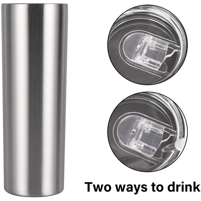 Custom Tumbler With Lid And Straw Add Your Photo Text Personalized Skinny Tumblers 20oz Stainless Steel Insulated Double Wall Coffee Cup For Hot Cold