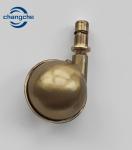 Zinc Alloy Gold Threaded Stem Furniture Casters For Trolley 50mm Friction Stem