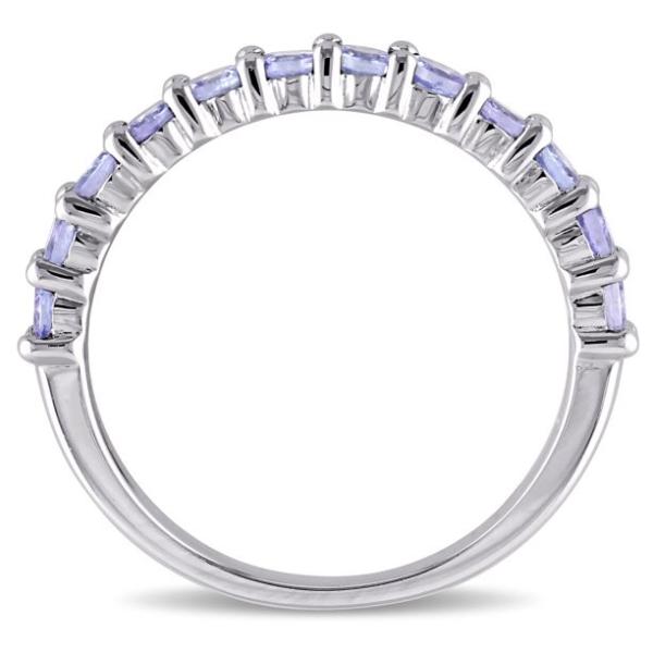 Miabella Women's 4/5 Carat T.G.W. Tanzanite Sterling Silver Semi-Eternity