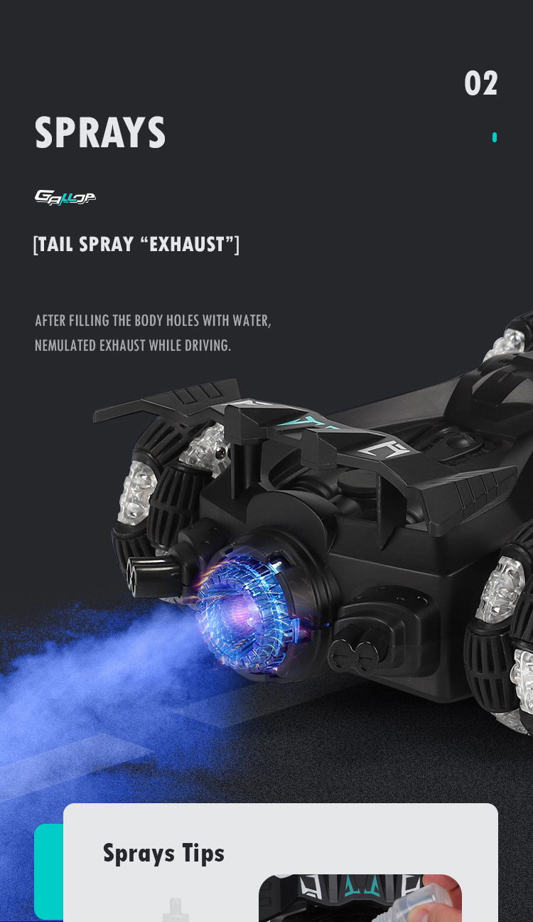 Other RC Drift Racing Stunt Spray Remote Control Car Simulation Model Car Children's Off-Road Electric Toy Car