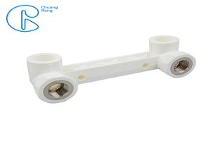 China White PPR Plastic 90 Degree Double Male Thread Elbow With Wall Plate factory