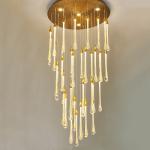 American High Ceilings Chandeliers Water Drop Crystal Chandelier Customization