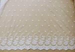 Vintage Symmetrical Floral Nylon Lace Fabric For Wedding Dress With Scalloped