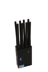 China 8 frequency band handheld mobile phone signal masker GSM DCS 3G 4G mobile phone jammer WiFi Lojack GPS jammer factory