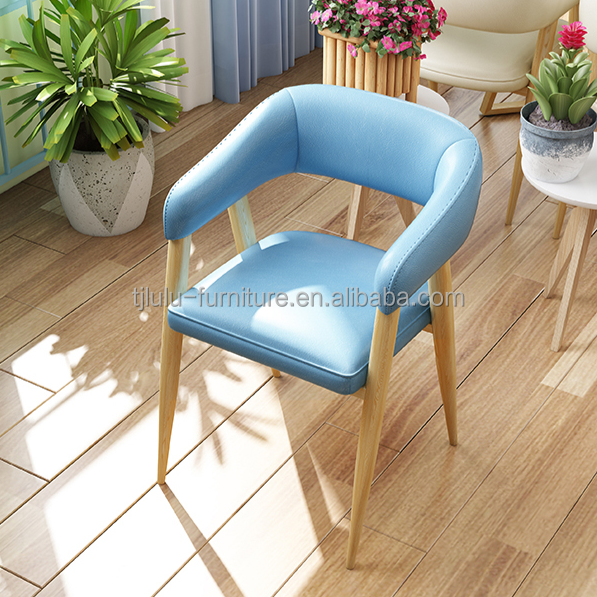 Modern Style Soft Seat Chair for Living Room and Hotel Solid Wood Fabric Wooden Dining Chair of Modern Design