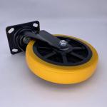 Swivel Top Plate Casters Wheel TPE Tread Casters 125mm Yellow Castors
