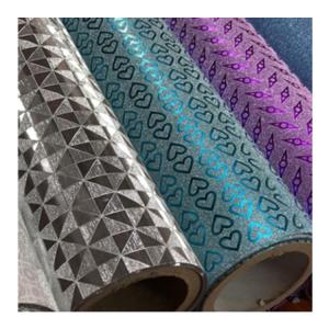 China Moisture Proof Sparkly Cross Line Pattern Bopp Metallized Glitter Film in Soft Finish factory