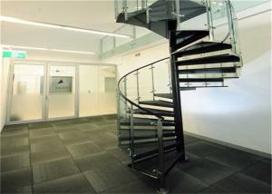 China Laminated Glass Tread Custom Spiral Staircase , Stainless Steel Spiral Staircase factory