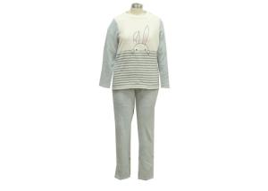 China Cute Embroider Womens Winter Nightwear , Windproof Women'S Fleece Pajama Sets factory