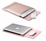 Office PU Laptop Sleeve Leather Bag Embossing Logo 15 / 16 Inch For Macbook Pro