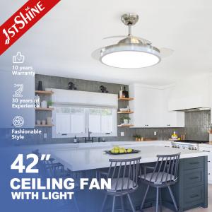 China 1stshine Ceiling Fan 2022 Interior Design Decorative Fan Light Retracting Hidden Blades factory