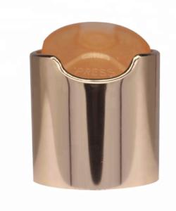 China Cosmetic Aluminum Gold Disc Top , K901-5 Nonspill Flip Top Bottle Lids factory