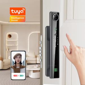 China Peephole Smart Home Front Door Lock Tuya Biometric Anti Peep Code Keyless Unlock factory