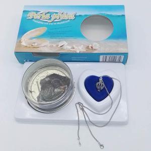 China Custom Color Box Love Pearl 1 PCS Set included Chain Necklace with one Heart Drop Pendant Charms Women Jewelry factory