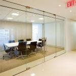 Floor Spring Pivot Door Frameless Glass Partitions With Ultra Clear Insulated