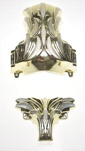 China Gold Color Coffin Ornaments , Casket Corners With Steel Bar OEM / ODM Available factory
