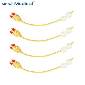 China Medical Disposable Double Balloon 4 way Latex Foley Catheter for Smooth Introducing factory