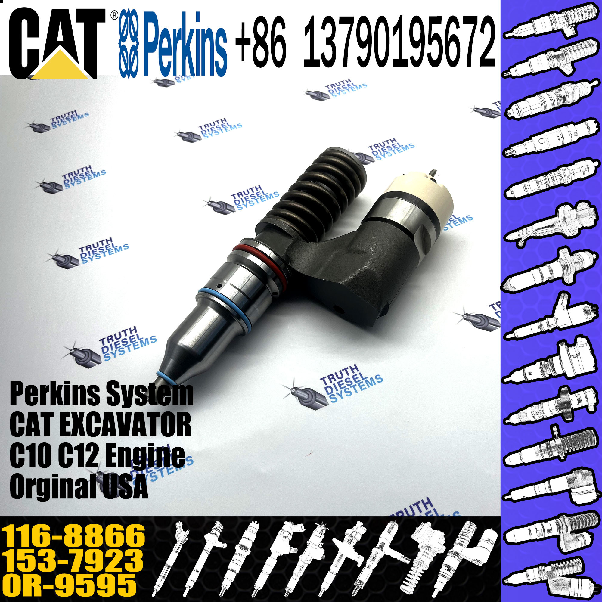Diesel Engine Parts 3176 C12 Fuel Injector Assy 116-8866 153-7923 0R-9595