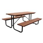 Steel And HDPE Recycle Plastic Wooden Outdoor Park Picnic Table 8 Seats
