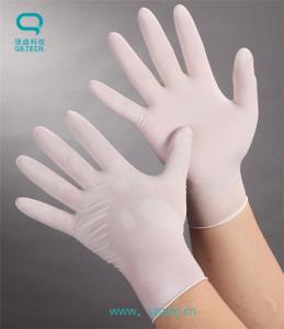 China Disposable Clean Room White Nitrile Gloves Class 100 - 1000 factory